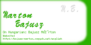 marton bajusz business card